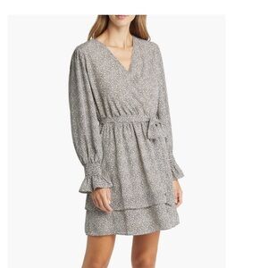Halogen Dot Faux Wrap Minidress size XXL